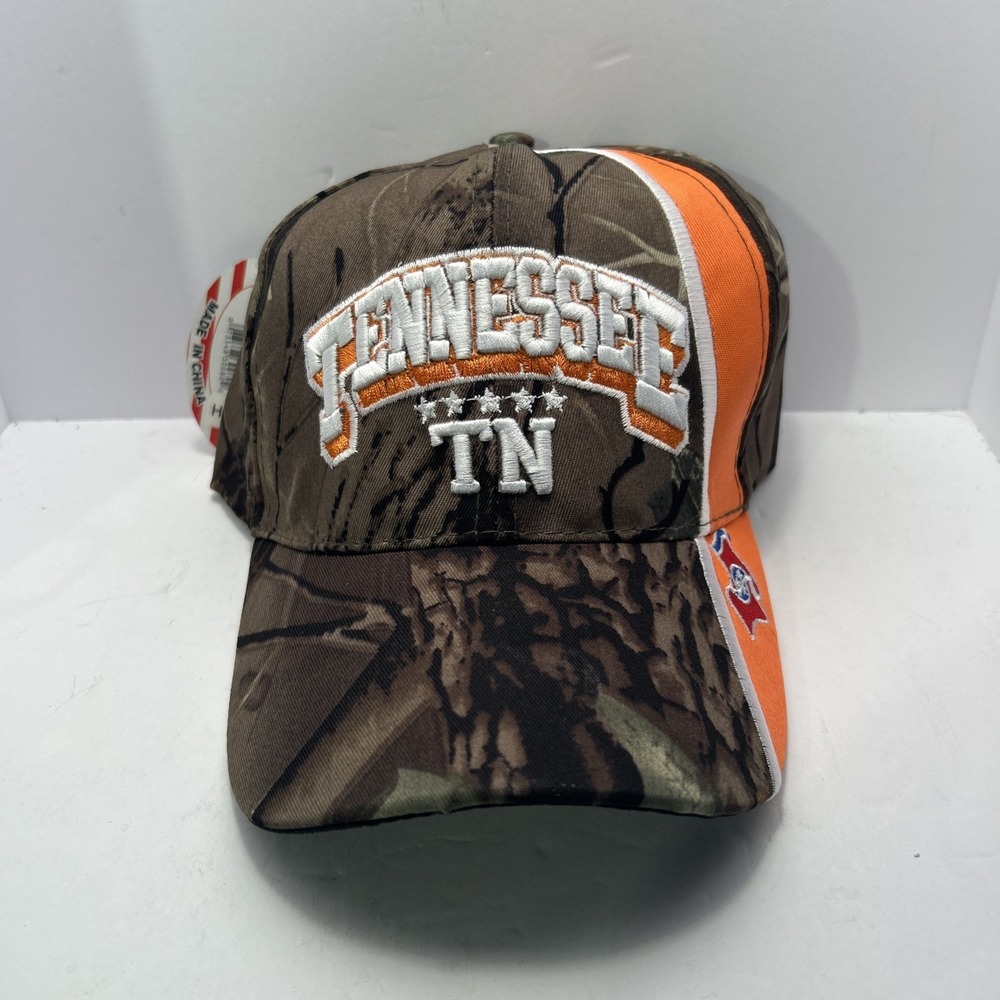TENNESSEE Camouflage Camo Orange TN Flag Adjustable Men's Hat Cap New